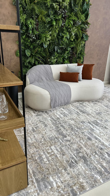 Tapete Egípcio Dream Maldivas Cinza Com Marfim E Bege des 04