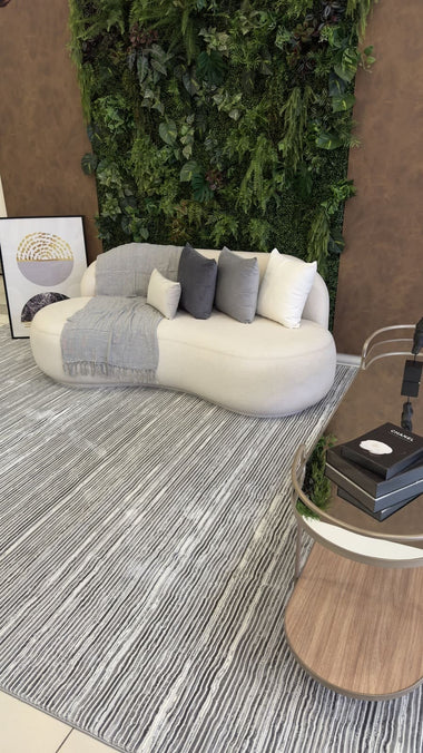 Tapete Turco Listrado Rivas Cinza Com Off White Des 461