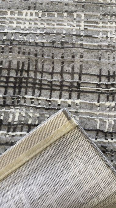 Tapete Turco Rivas Cinza Com Off White Des 450