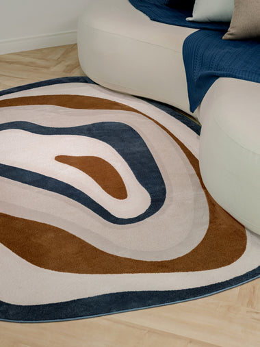 Tapete Orgânico Turco Grécia Terracota com Azul