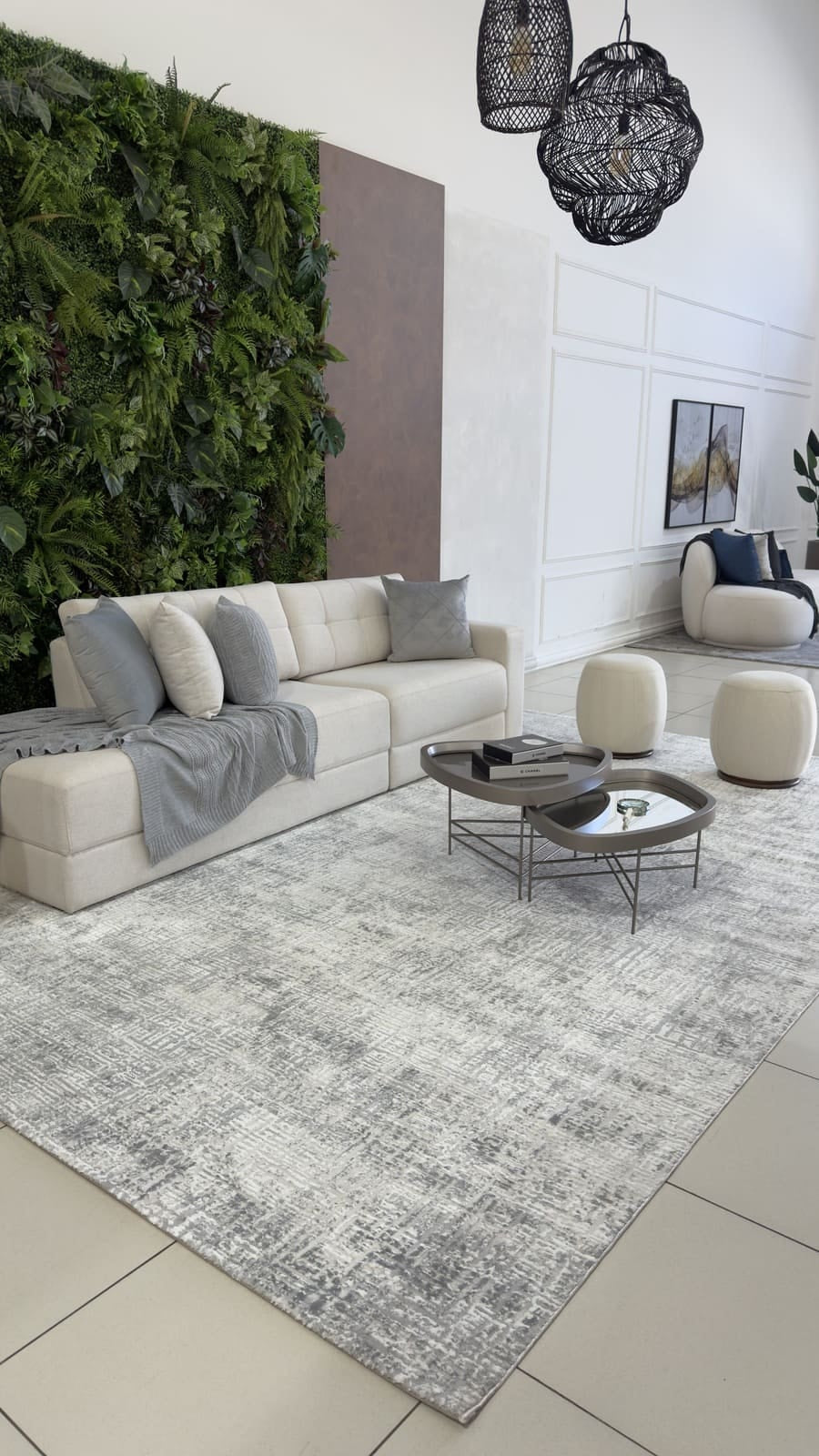 Tapete Turco Estonado Allure Cinza Com Off White Des 03