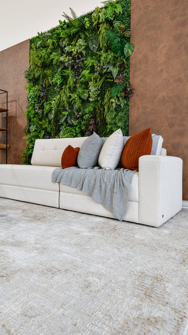 Tapete Turco Estonado New Capri Cinza Com Bege