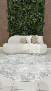 Tapete Turco Redondo Estonado Allure Marrom Com Off White Des 09 2,00m