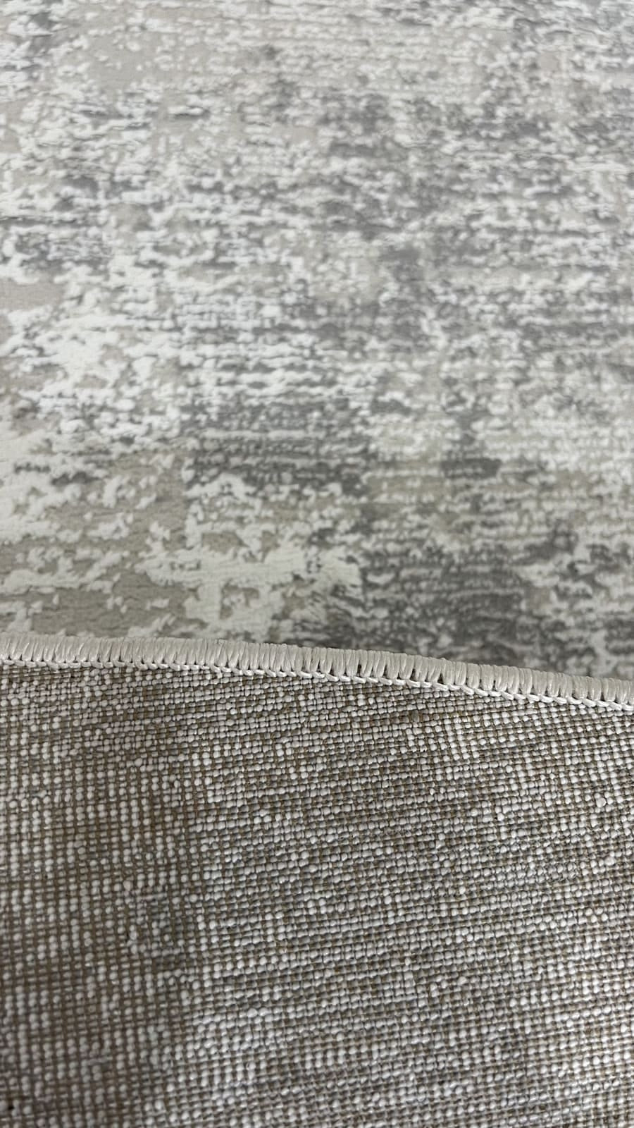 Tapete Turco Redondo Estonado Allure Cinza Com Off White Des 14 2,00m