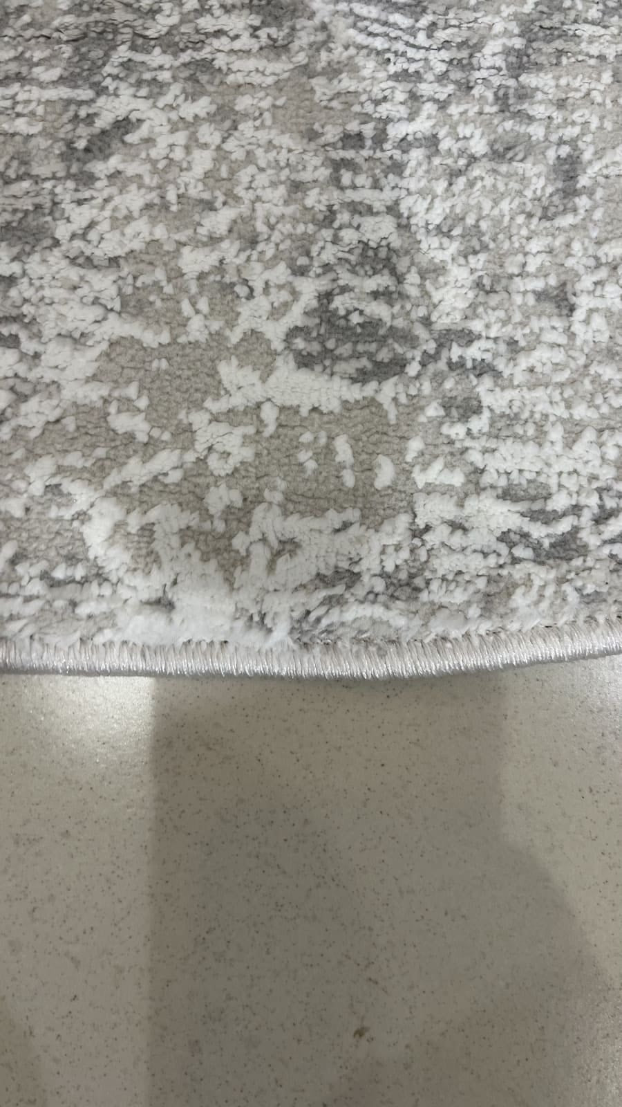 Tapete Turco Redondo Estonado Allure Cinza Com Off White Des 14 2,00m