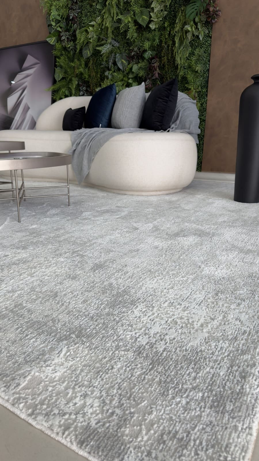 Tapete Turco Estonado Allure Cinza Com Off White Des 14