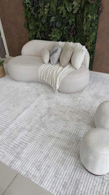 Tapete Turco Geométrico Bari Off White Com Bege Des 709