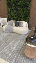 Tapete Turco Listrado Rivas Cinza Com Off White Des 461