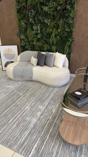Tapete Turco Listrado Rivas Cinza Com Off White Des 461