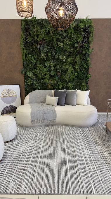 Tapete Turco Listrado Rivas Cinza Com Off White Des 461