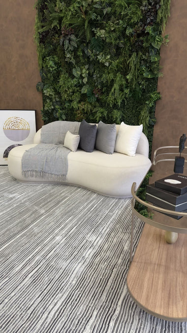 Tapete Turco Listrado Rivas Cinza Com Off White Des 461