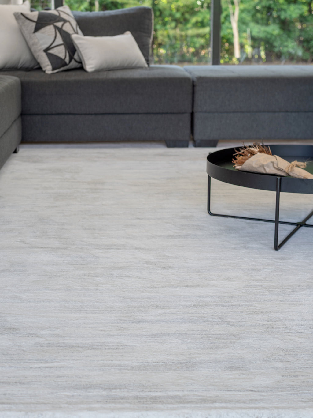 Tapete Egípcio Capadócia Cinza com Off White Des 03