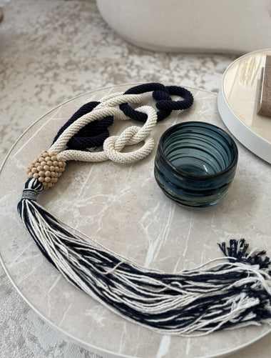 Colar De Mesa Azul Com Marfim