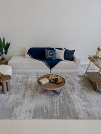 Tapete Egípcio Estonado Dream Maldivas Cinza com Marfim Des 09