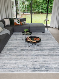 Tapete Turco Listrado New Bari Azul Com Off White Des 181
