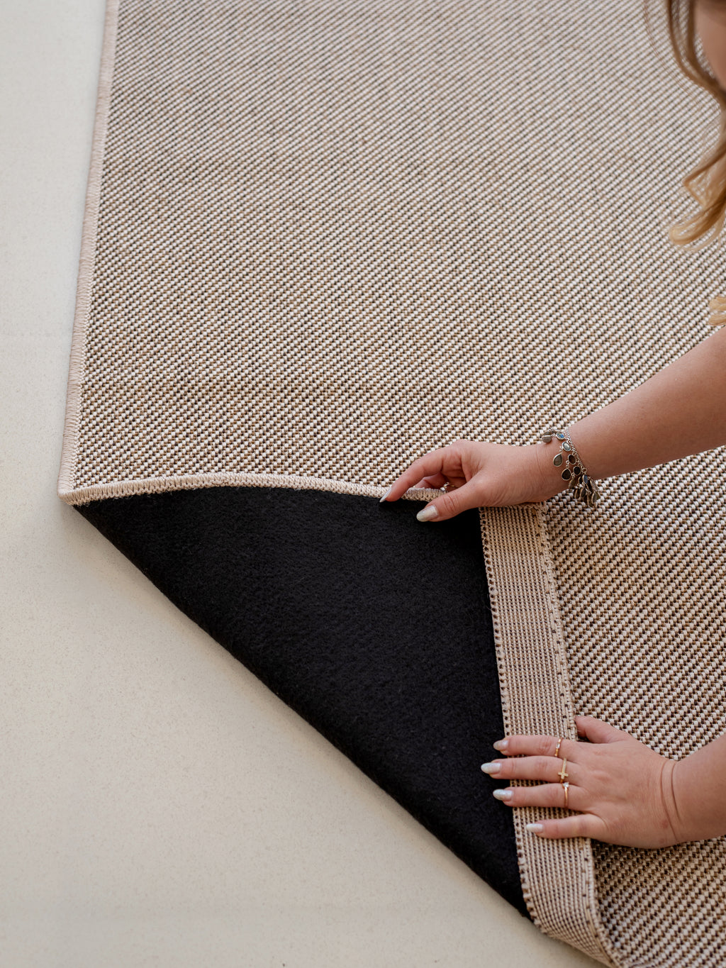 Tapete Sisal Exclusivo Bege com Marrom