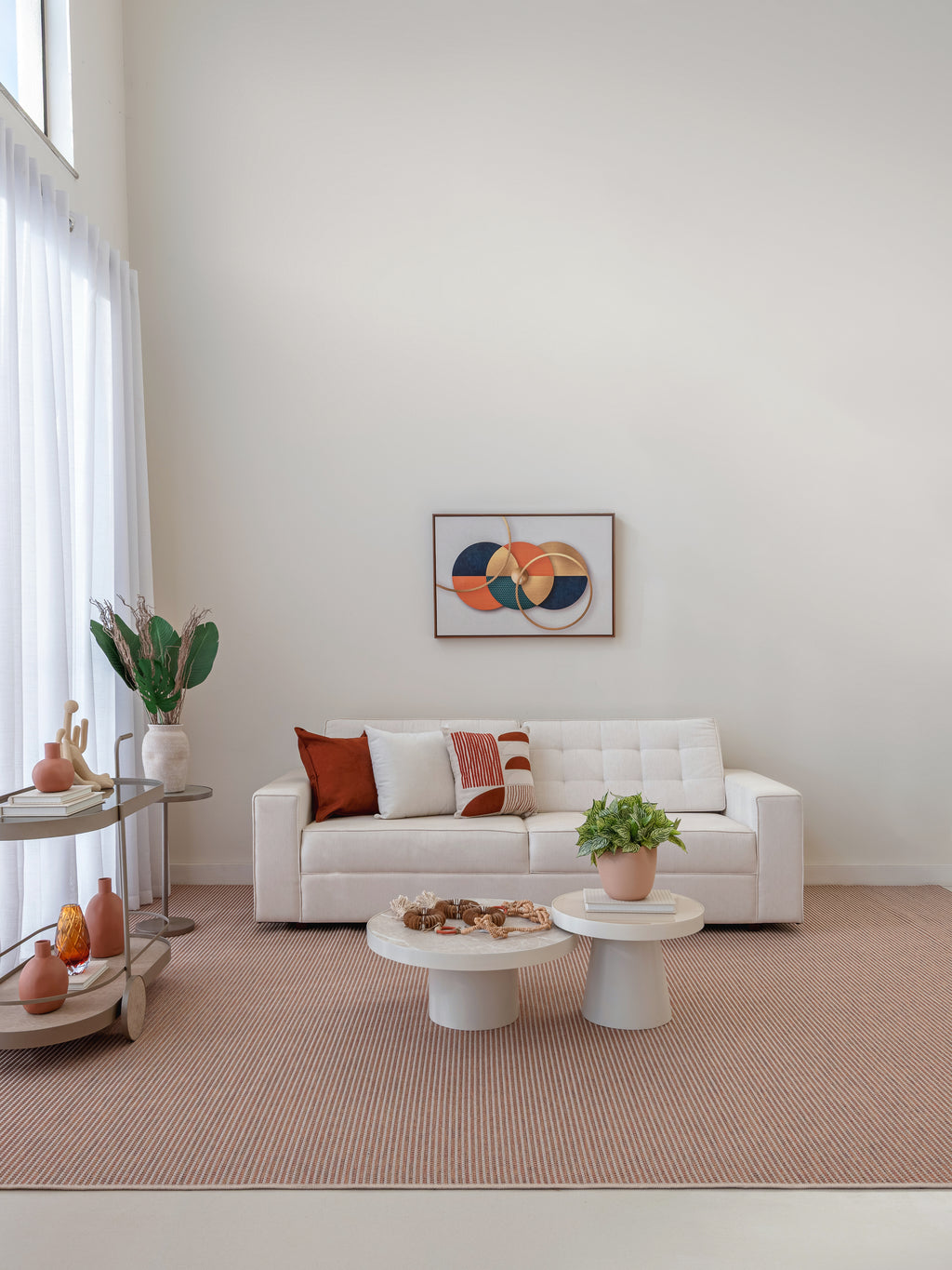 Tapete Sisal Exclusivo Terracota com Bege