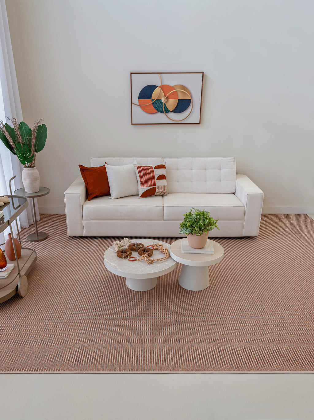 Tapete Sisal Exclusivo Terracota com Bege