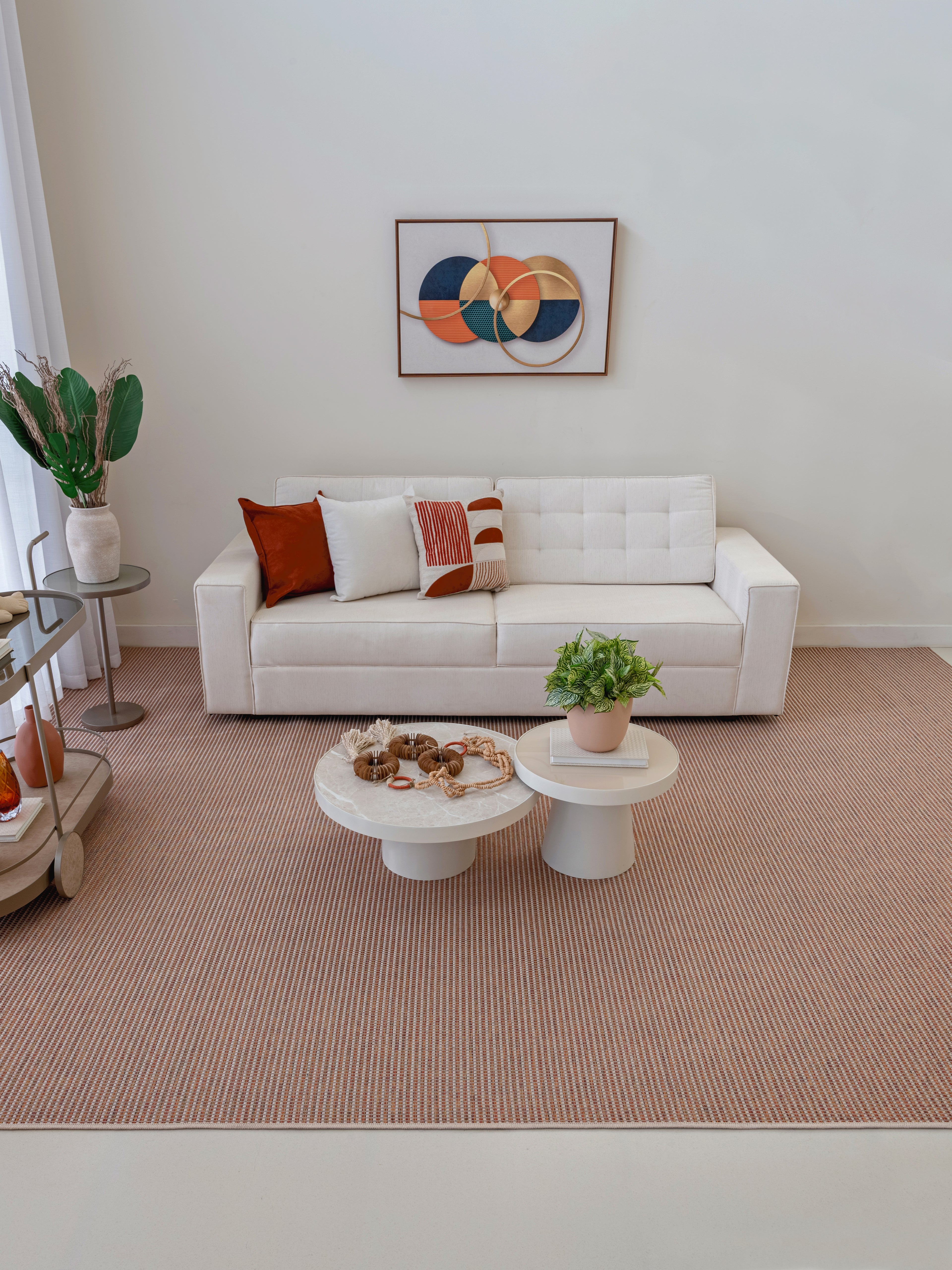 Tapete Sisal Exclusivo Terracota com Bege