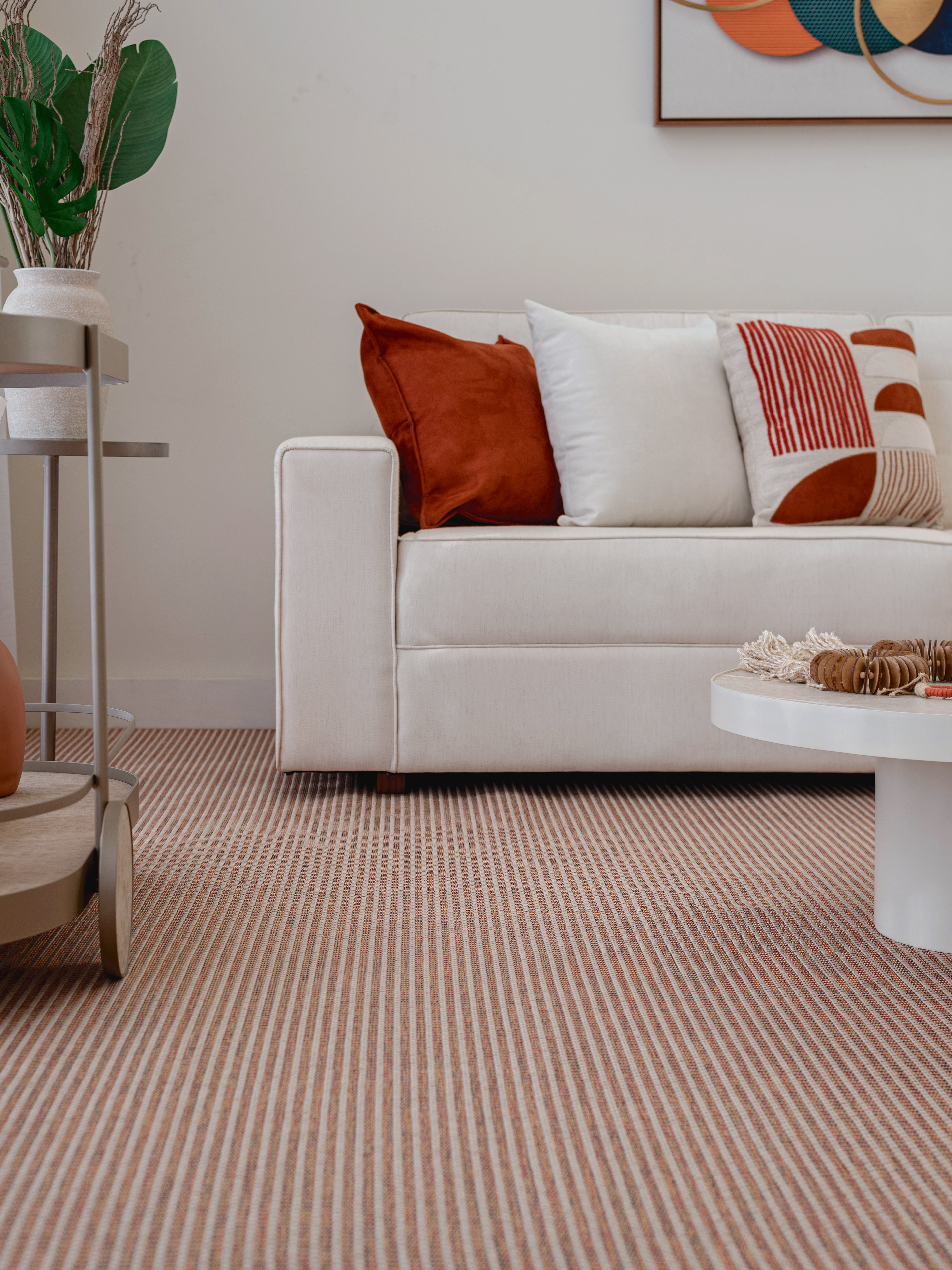 Tapete Sisal Exclusivo Terracota com Bege