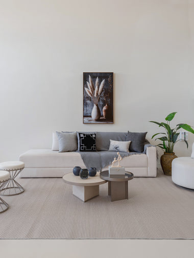 Tapete Sisal Exclusivo Cinza Com Bege