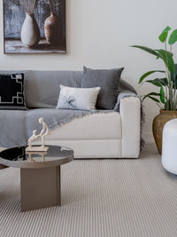 Tapete Sisal Exclusivo Cinza Com Bege