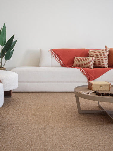 Tapete Sisal Roma Caramelo Com Bege