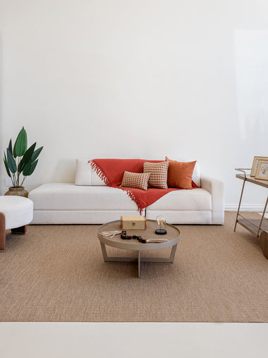 Tapete Sisal Roma Caramelo Com Bege