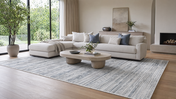 Tapete Turco Listrado New Bari Azul Com Off  White Des 181