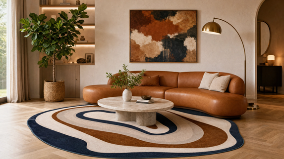 Tapete Orgânico Turco Grécia Terracota com Azul