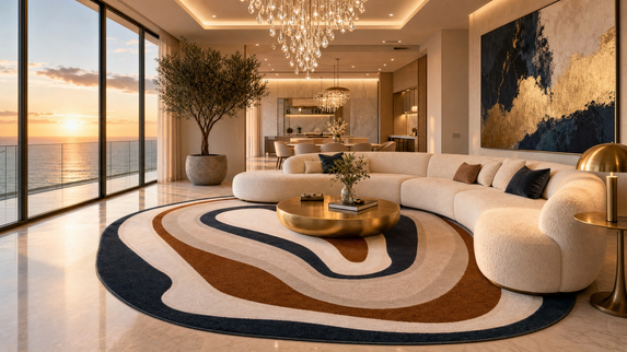 Tapete Orgânico Turco Grécia Terracota com Azul